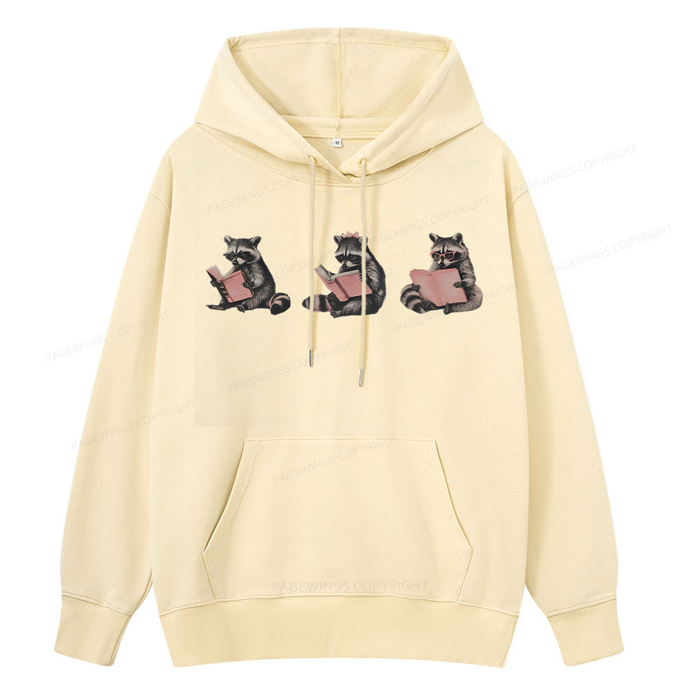 Pagewings Funny Raccoon Bookish Gift Unisex Classic Hoodie
