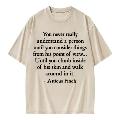 Pagewings You Never Really Understand A Person Unisex Washed T-shirt