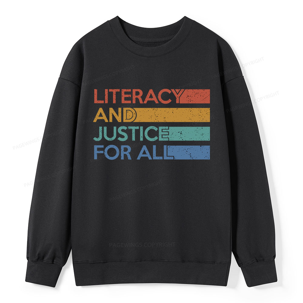 Pagewing Literacy and Justice For All Unisex Classic Sweatshirt