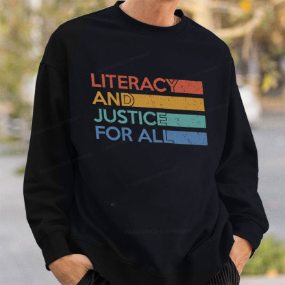 Pagewing Literacy and Justice For All Unisex Classic Sweatshirt