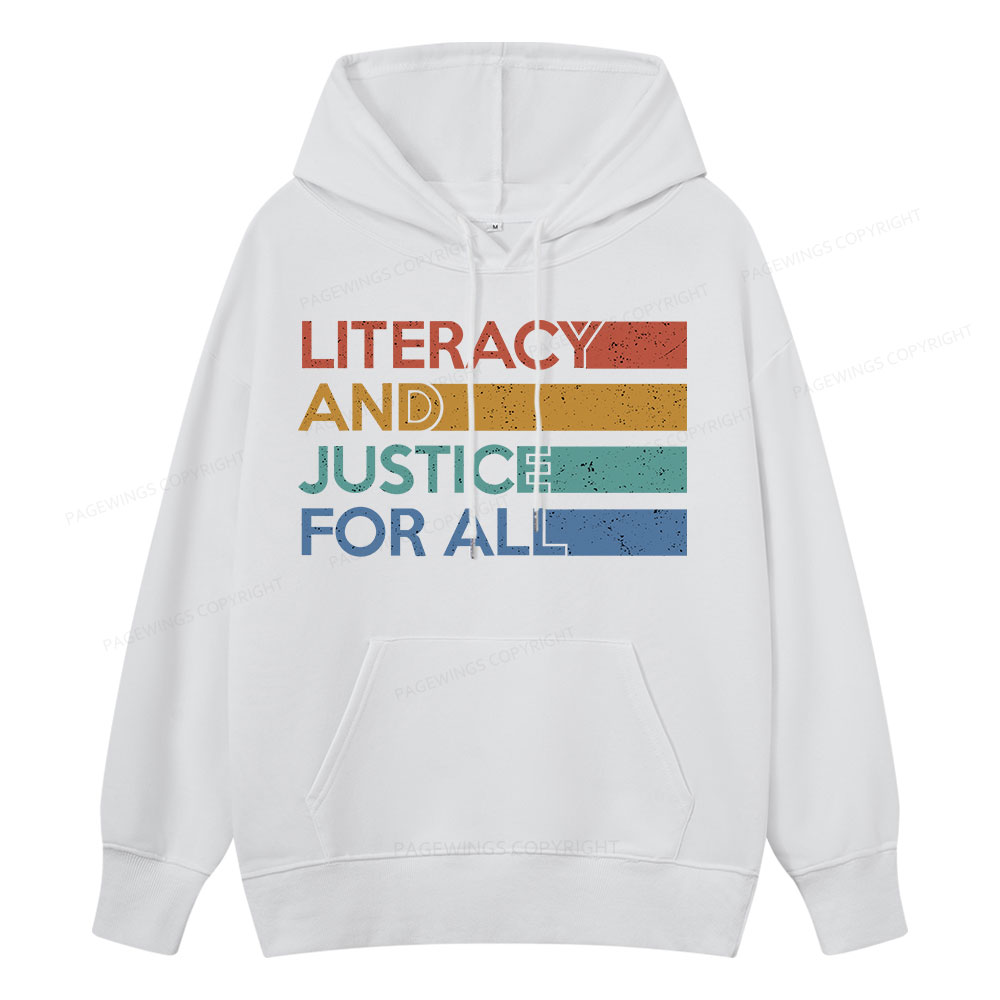 Pagewing Literacy and Justice For All Unisex Classic Hoodie