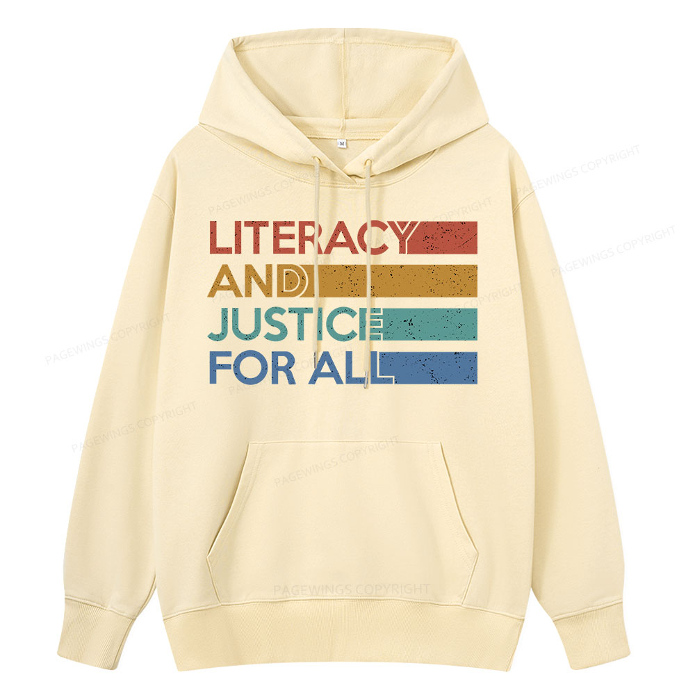 Pagewing Literacy and Justice For All Unisex Classic Hoodie