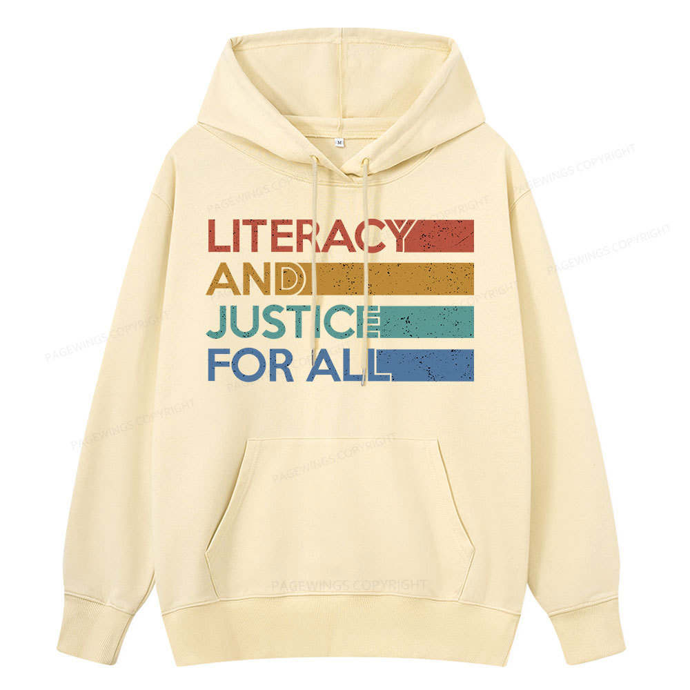 Pagewing Literacy and Justice For All Unisex Classic Hoodie