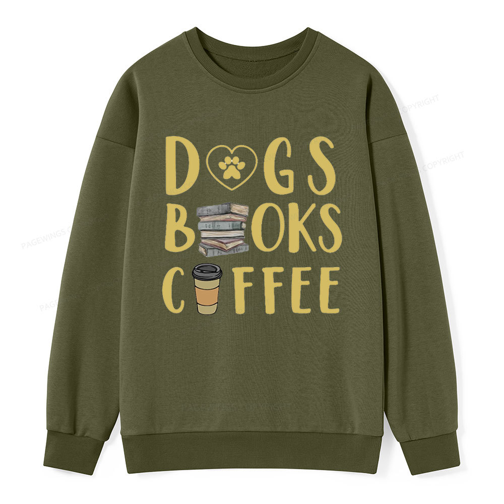 Pagewing Dogs, Books, Coffee Unisex Classic Sweatshirt