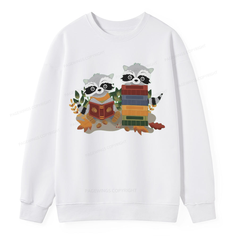 Pagewings Two Raccoons with Books Unisex Classic Sweatshirt