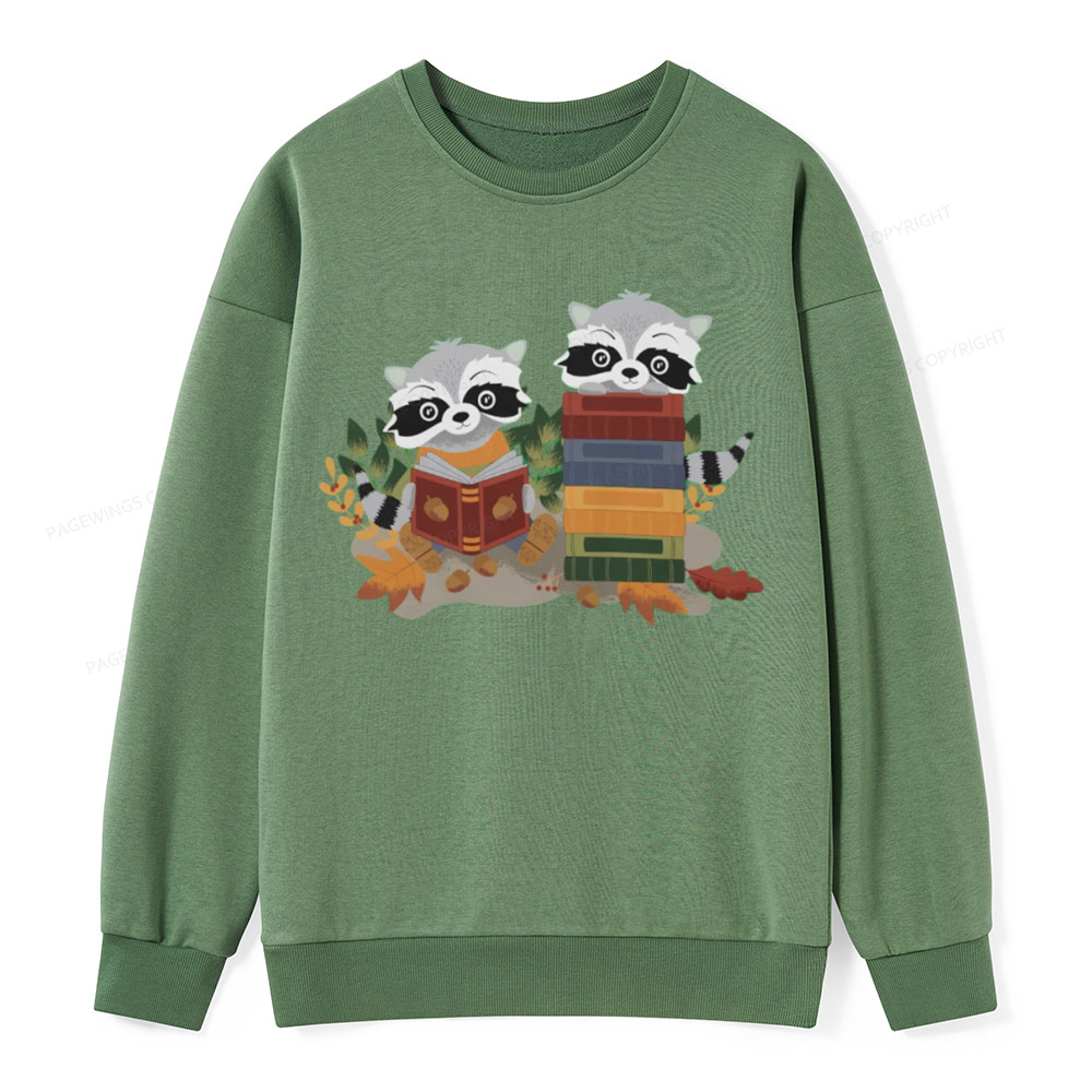Pagewings Two Raccoons with Books Unisex Classic Sweatshirt