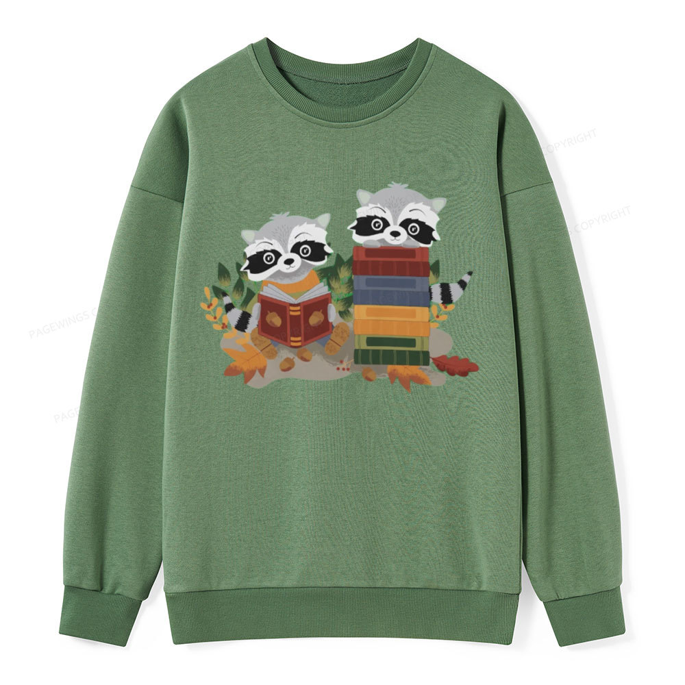 Pagewings Two Raccoons with Books Unisex Classic Sweatshirt