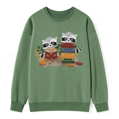 Pagewings Two Raccoons with Books Unisex Classic Sweatshirt