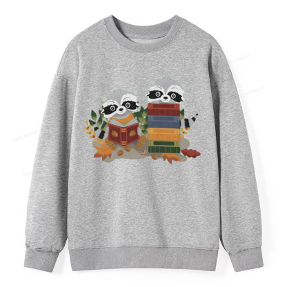 Pagewings Two Raccoons with Books Unisex Classic Sweatshirt