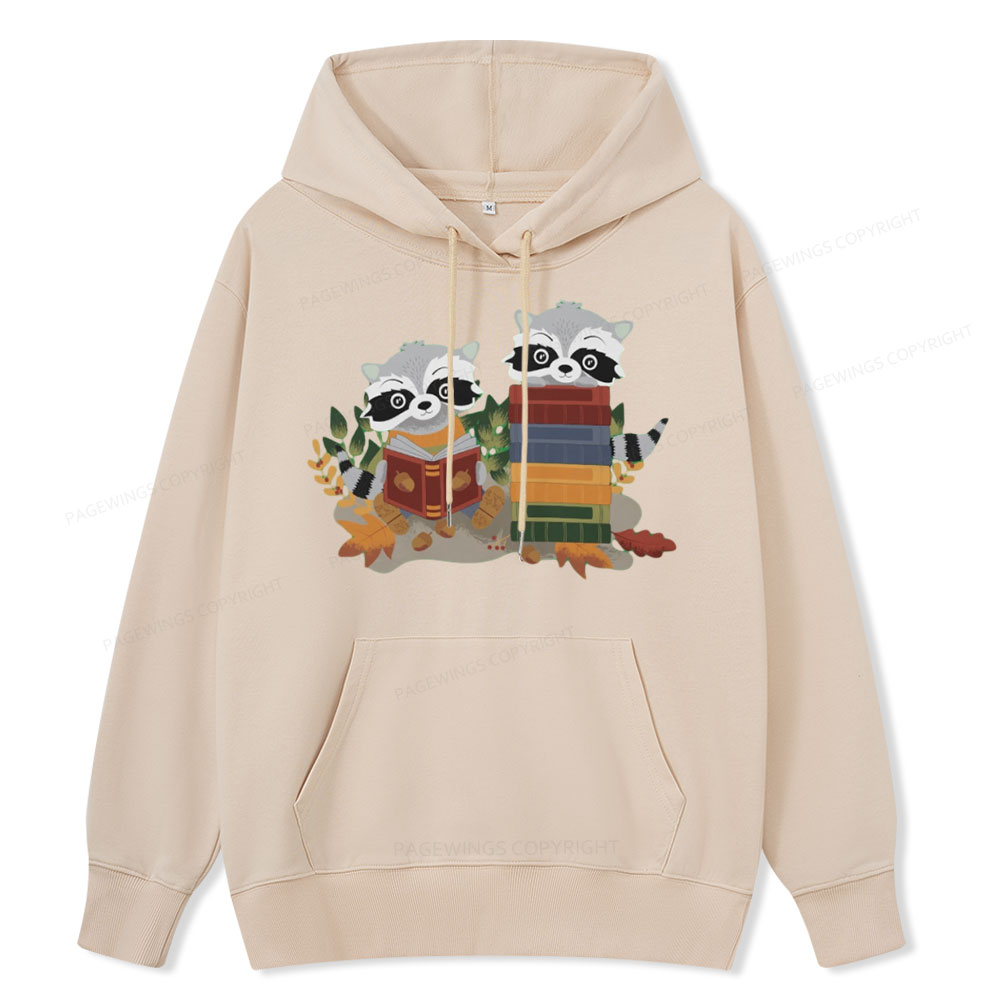 Pagewings Two Raccoons with Books Unisex Classic Hoodie