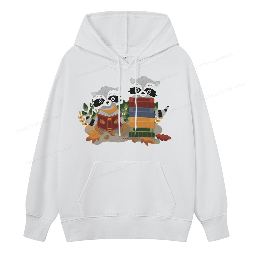 Pagewings Two Raccoons with Books Unisex Classic Hoodie