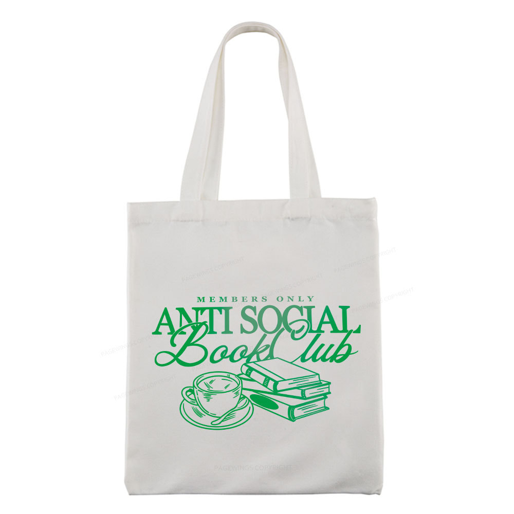 Pagewings Anti Social Book Club Tote Bag