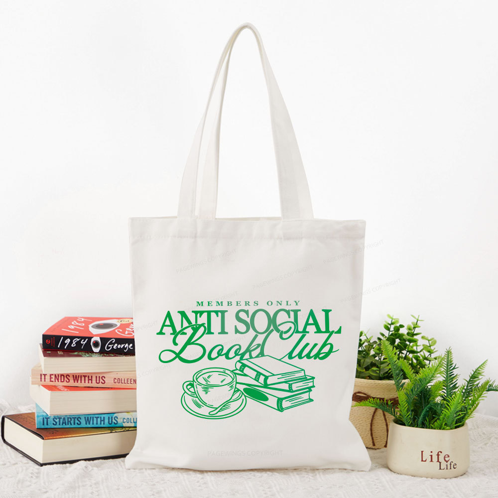 Pagewings Anti Social Book Club Tote Bag