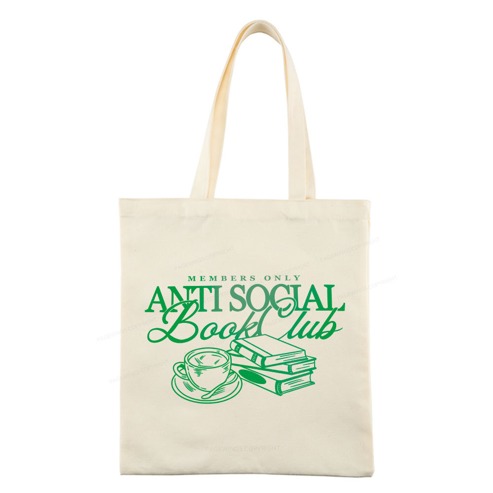 Pagewings Anti Social Book Club Tote Bag