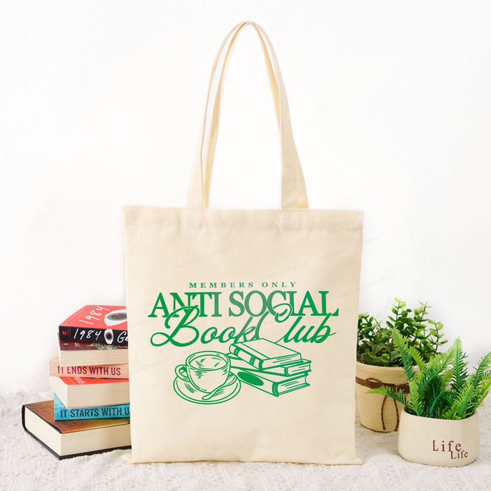 Pagewings Anti Social Book Club Tote Bag