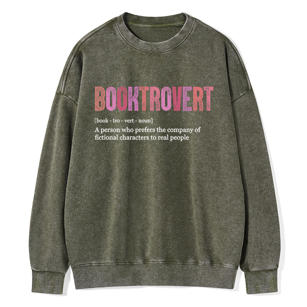 Pagewing Funny Book Lover Unisex Washed Sweatshirt