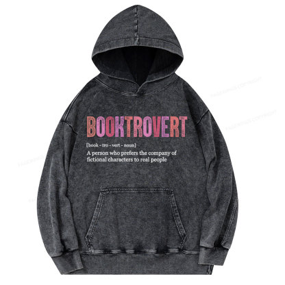 Pagewing Funny Book Lover Unisex Washed Hoodie