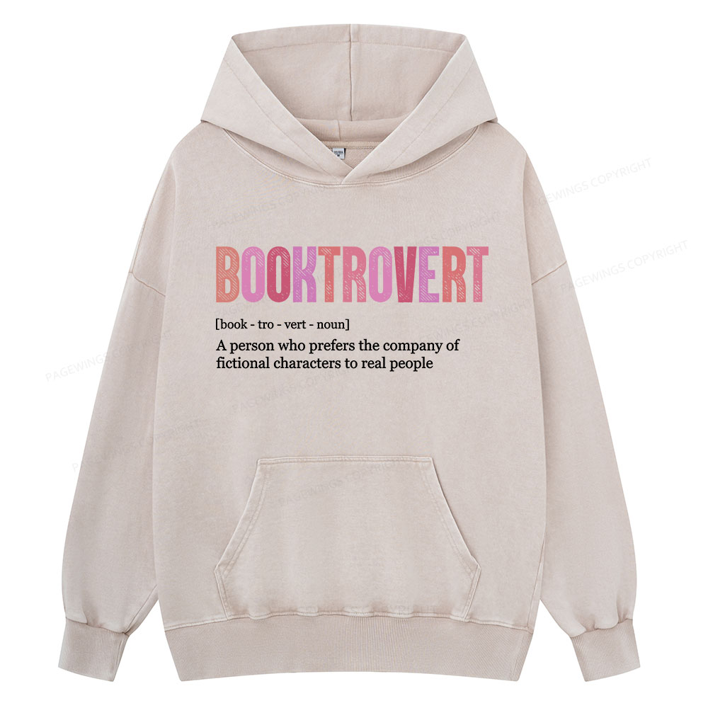 Pagewing Funny Book Lover Unisex Washed Hoodie