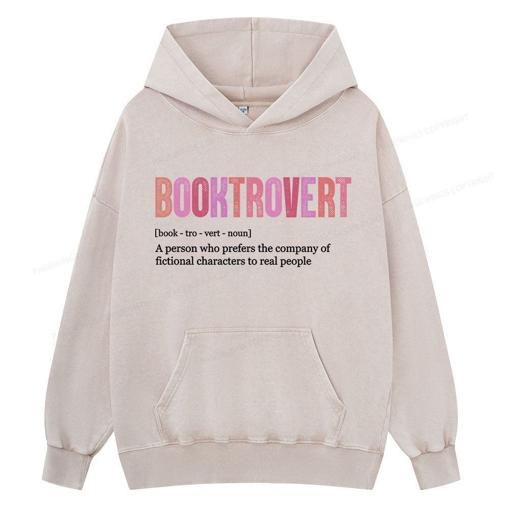 Pagewing Funny Book Lover Unisex Washed Hoodie