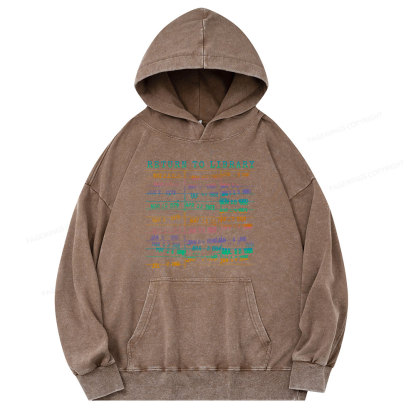 Pagewing Vintage Library Rainbow Unisex Washed Hoodie