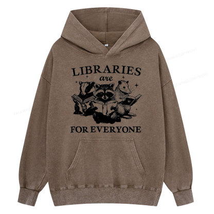 Pagewings Libraries Are For Everyone Unisex Washed Hoodie