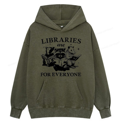 Pagewings Libraries Are For Everyone Unisex Washed Hoodie