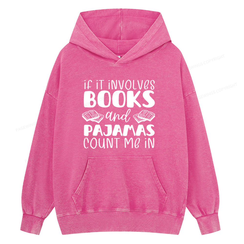 Pagewings Books And Pajamas Unisex Washed Hoodie