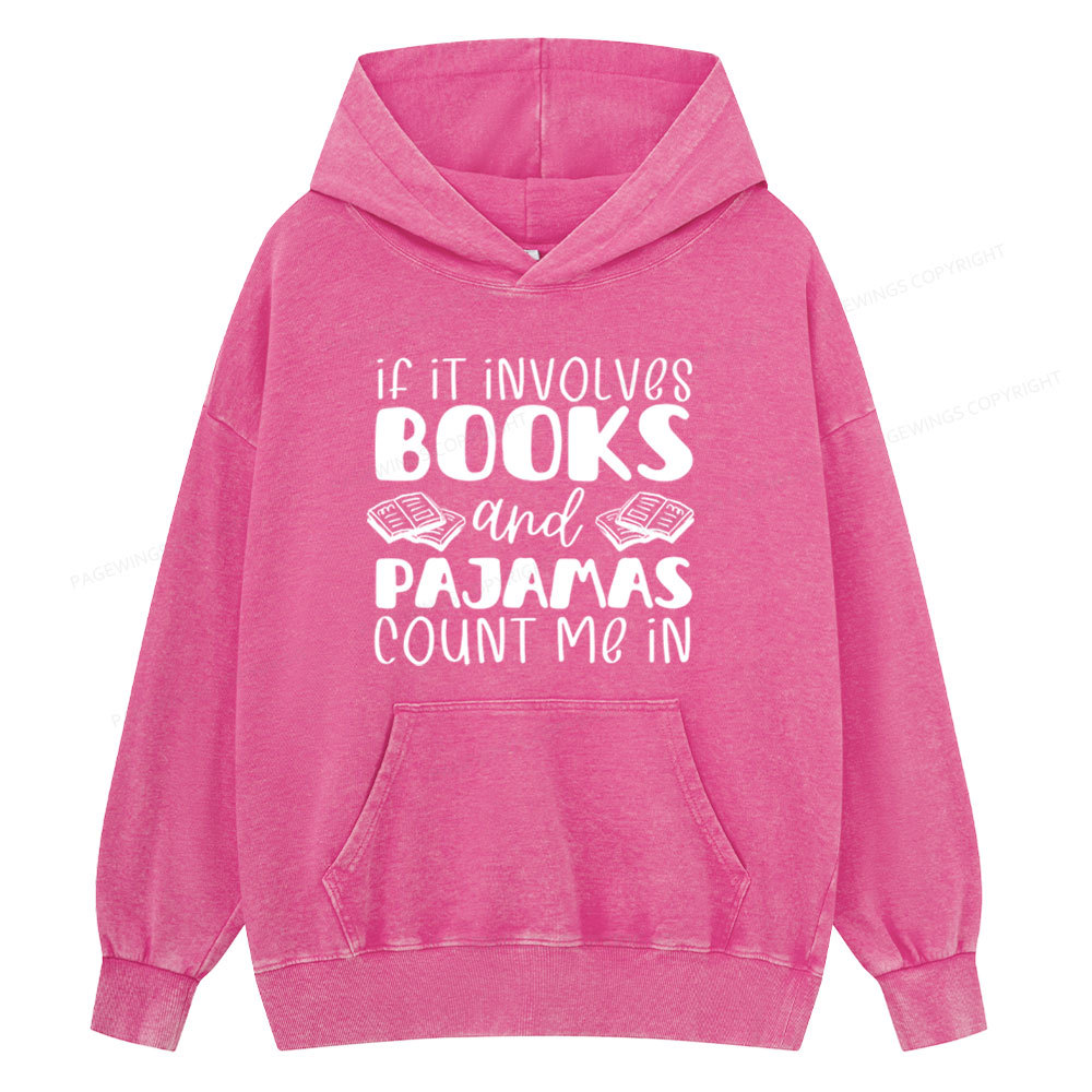 Pagewings Books And Pajamas Unisex Washed Hoodie