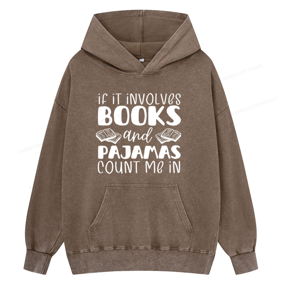 Pagewings Books And Pajamas Unisex Washed Hoodie