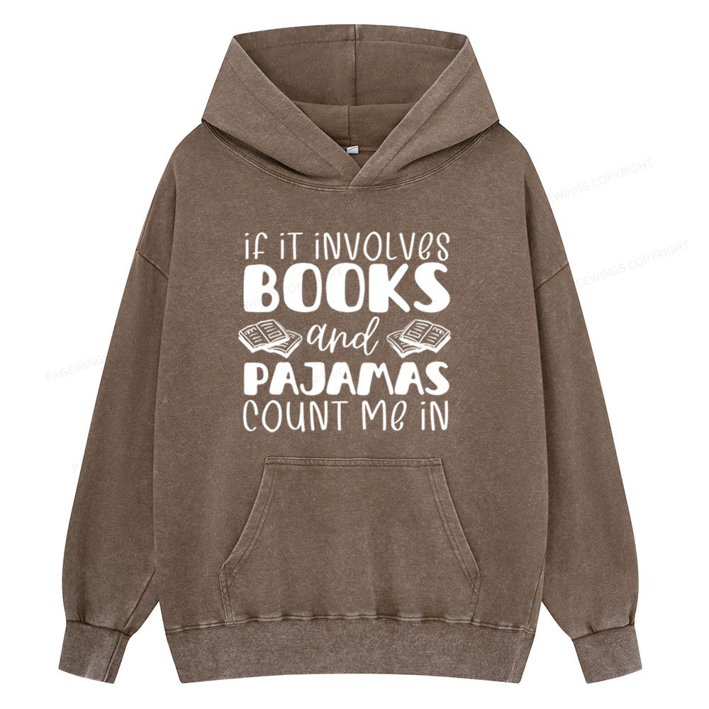 Pagewings Books And Pajamas Unisex Washed Hoodie
