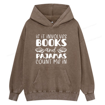 Pagewings Books And Pajamas Unisex Washed Hoodie
