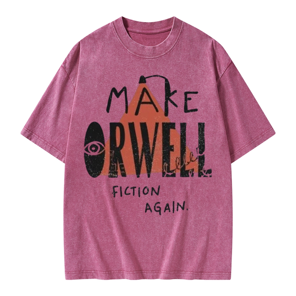 Pagewings Make Orwell Fiction Again Unisex Washed T-shirt