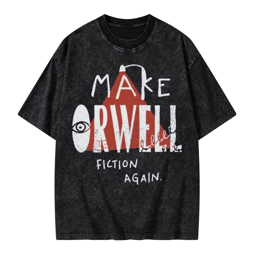 Pagewings Make Orwell Fiction Again Unisex Washed T-shirt