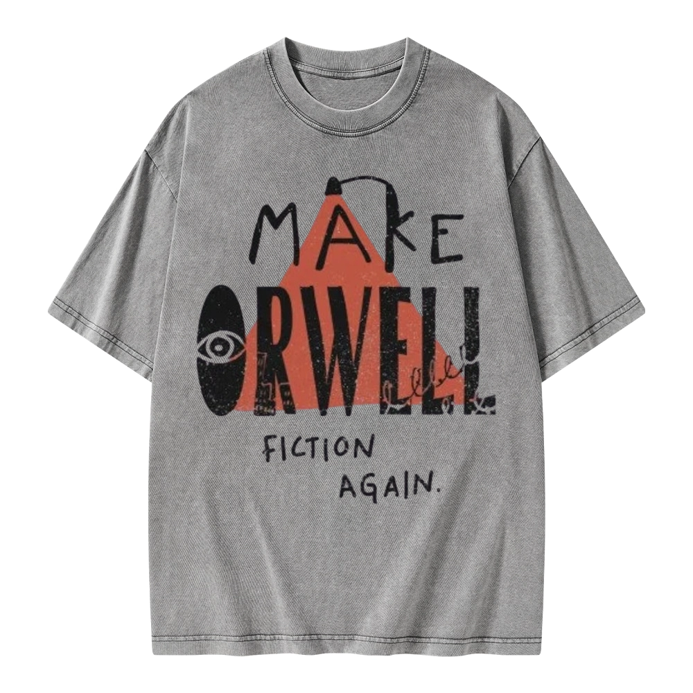 Pagewings Make Orwell Fiction Again Unisex Washed T-shirt