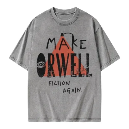 Pagewings Make Orwell Fiction Again Unisex Washed T-shirt