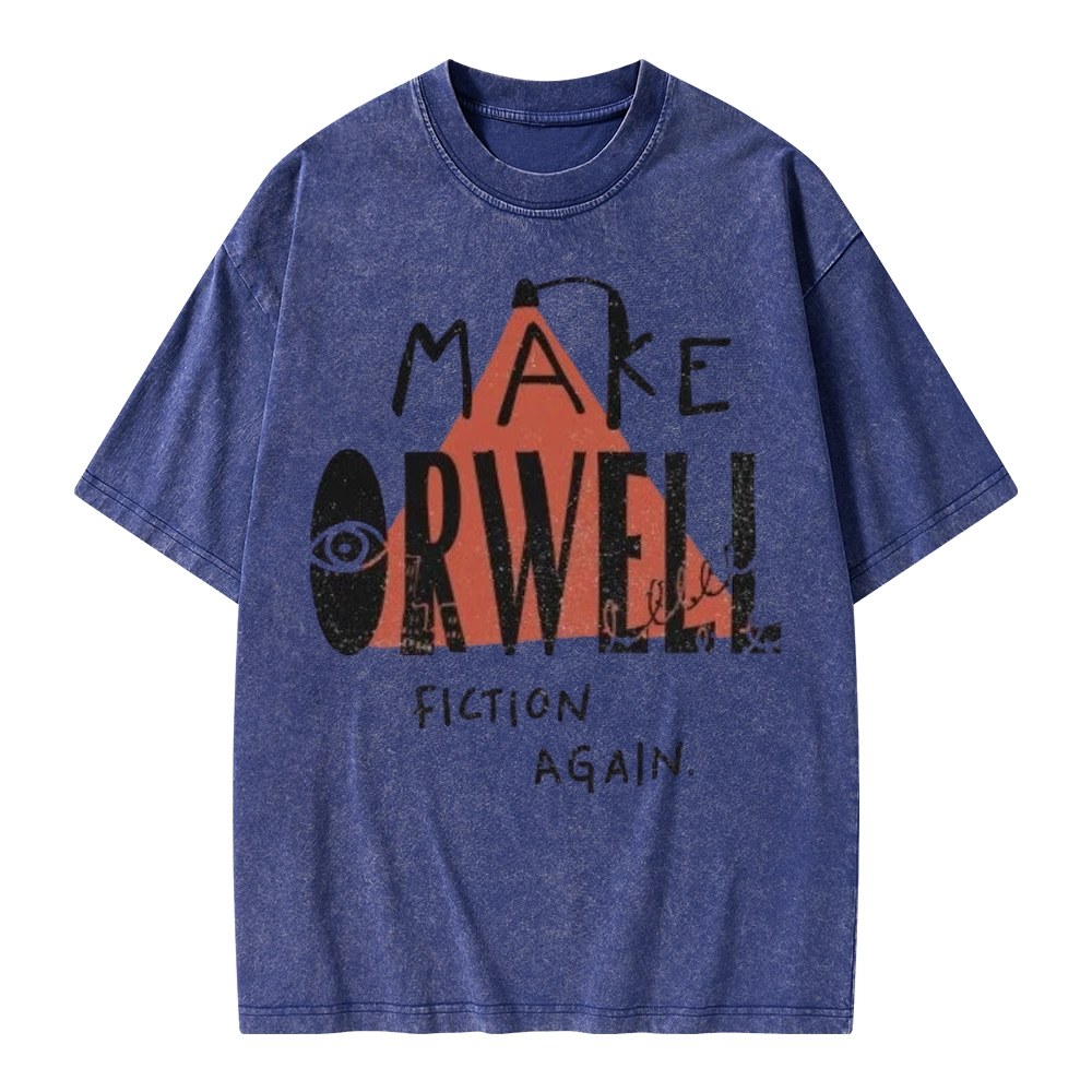 Pagewings Make Orwell Fiction Again Unisex Washed T-shirt
