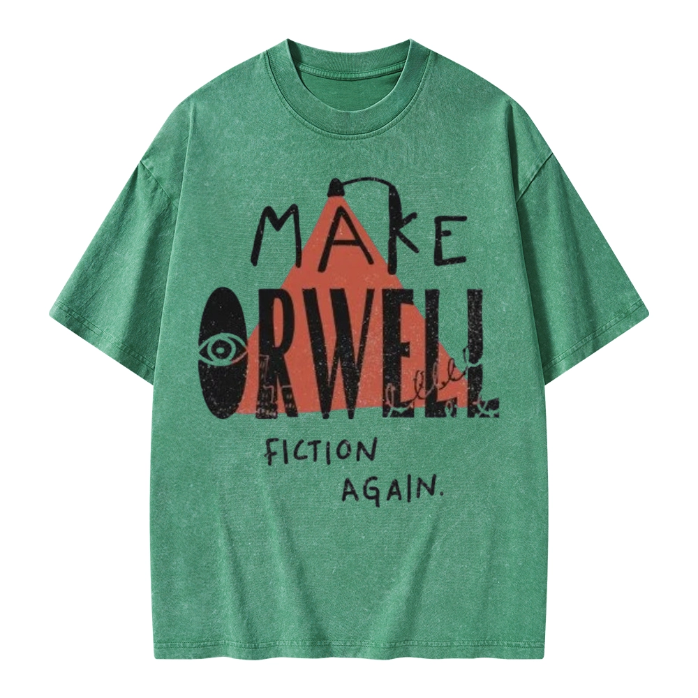 Pagewings Make Orwell Fiction Again Unisex Washed T-shirt