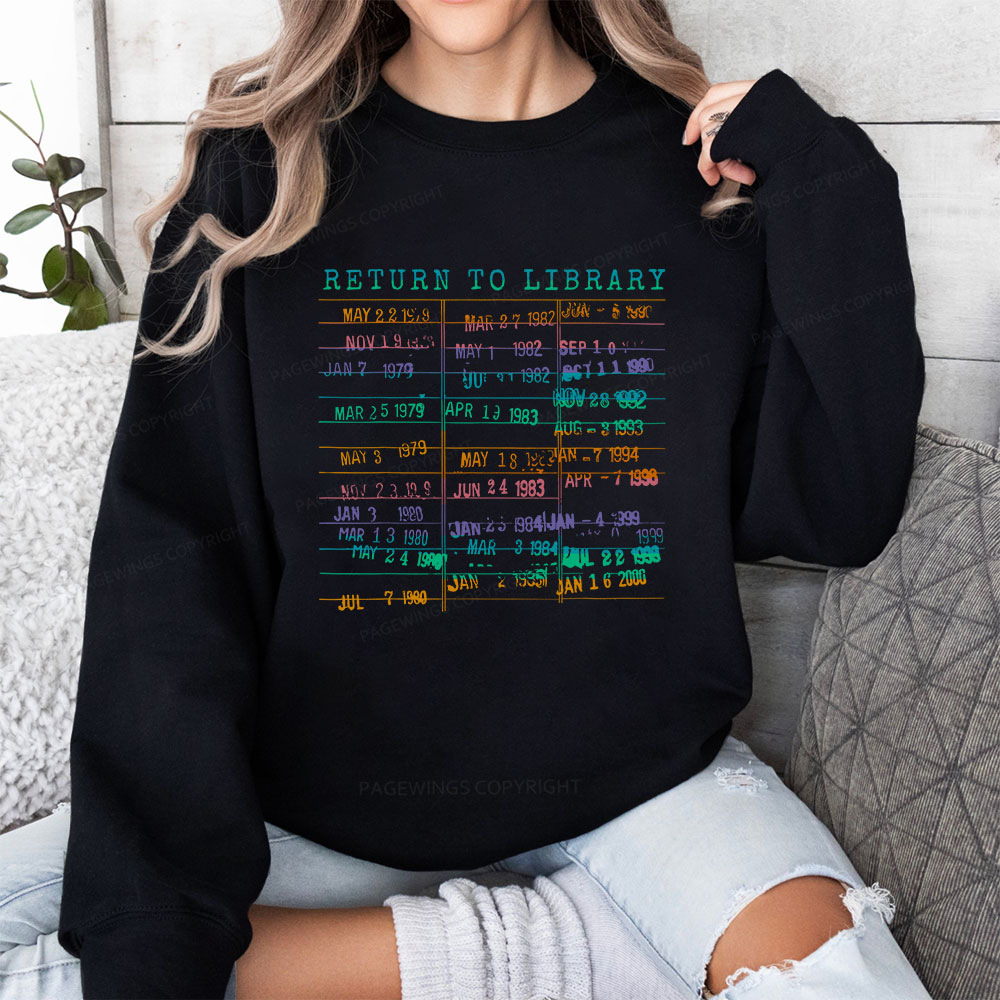 Pagewing Vintage Library Rainbow Unisex Classic Sweatshirt