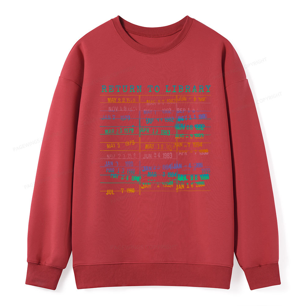 Pagewing Vintage Library Rainbow Unisex Classic Sweatshirt