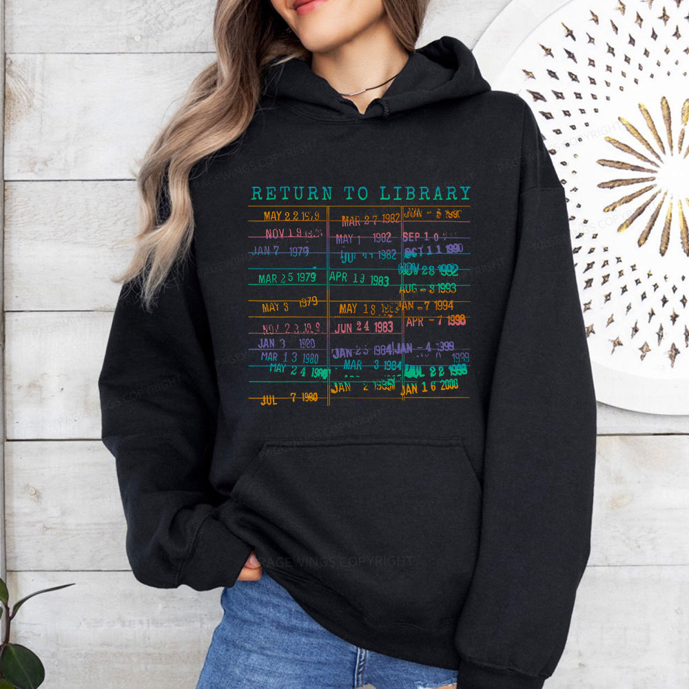 Pagewing Vintage Library Rainbow Unisex Classic Hoodie