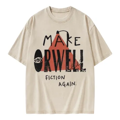 Pagewings Make Orwell Fiction Again Unisex Washed T-shirt