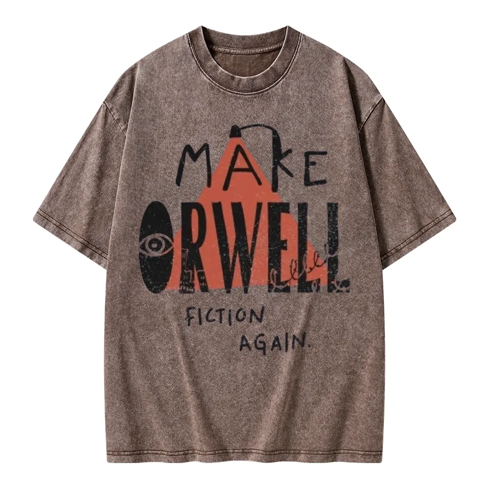 Pagewings Make Orwell Fiction Again Unisex Washed T-shirt
