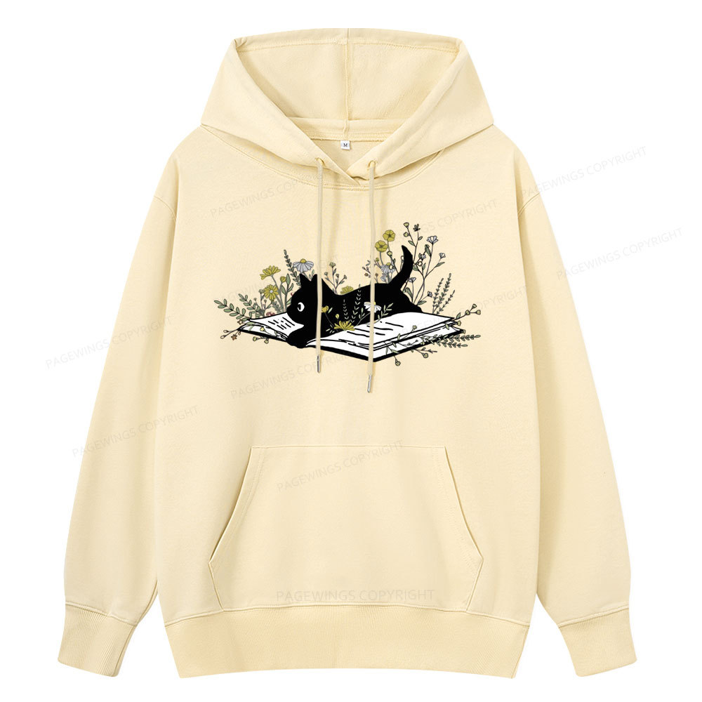 Pagewings Cute Book Cat Unisex Classic Hoodie
