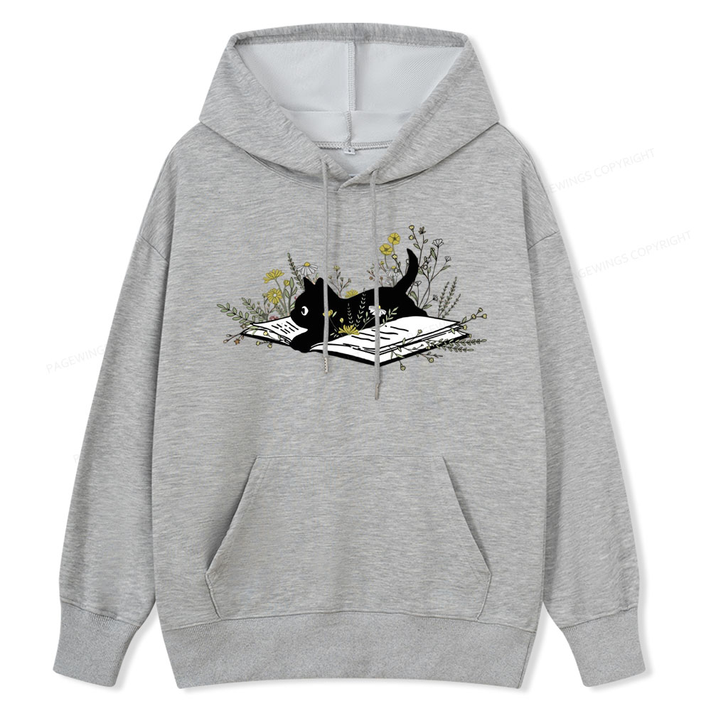 Pagewings Cute Book Cat Unisex Classic Hoodie