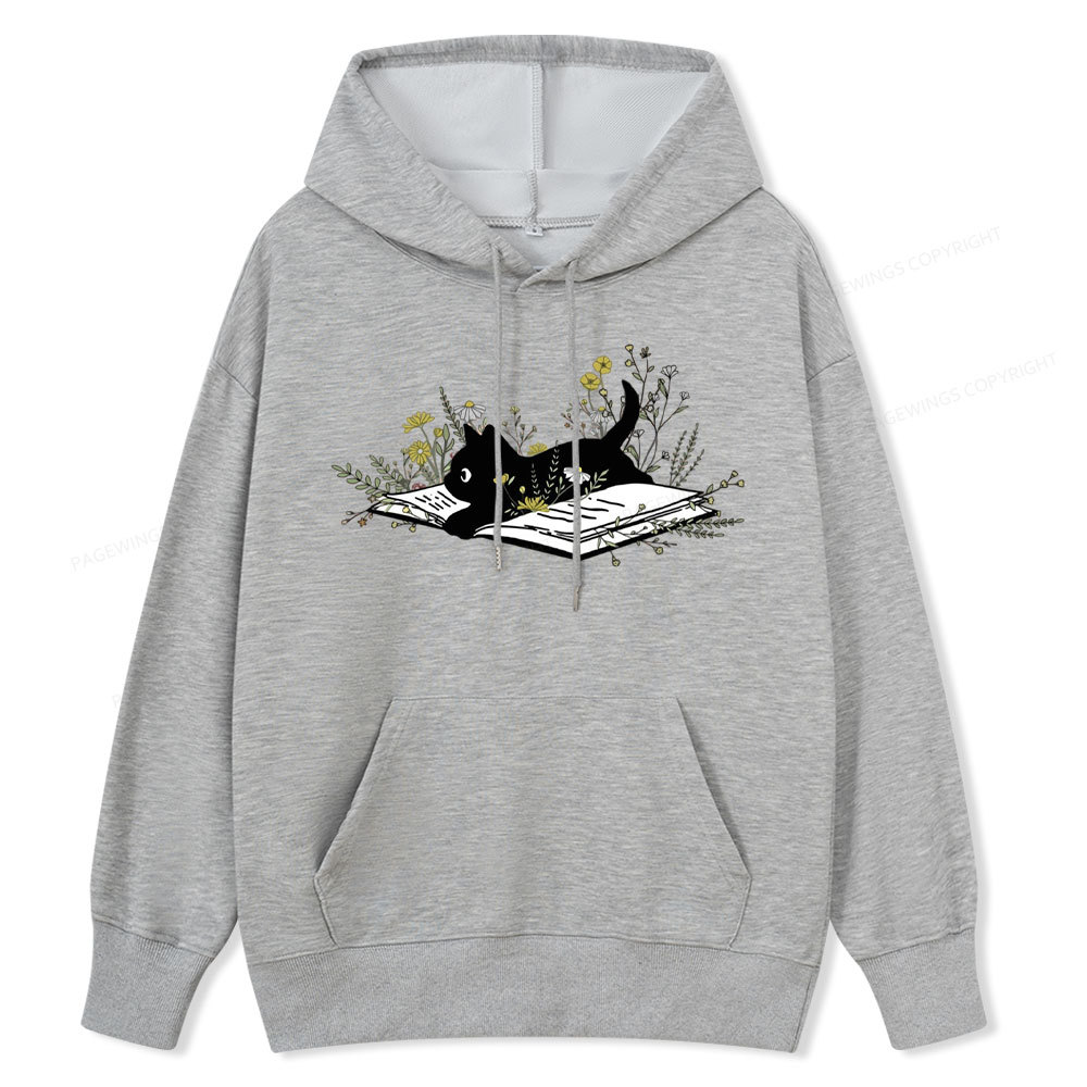 Pagewings Cute Book Cat Unisex Classic Hoodie