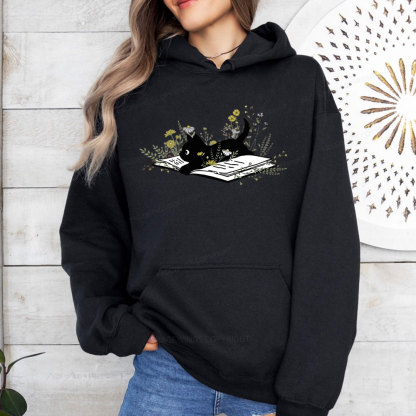 Pagewings Cute Book Cat Unisex Classic Hoodie