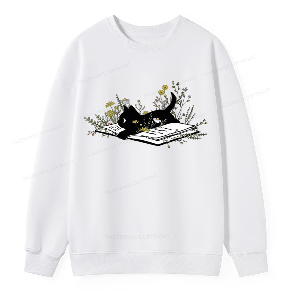 Pagewings Cute Book Cat  Unisex Classic Sweatshirt