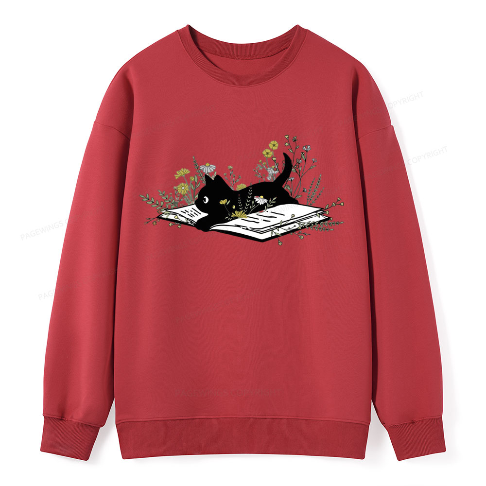 Pagewings Cute Book Cat  Unisex Classic Sweatshirt