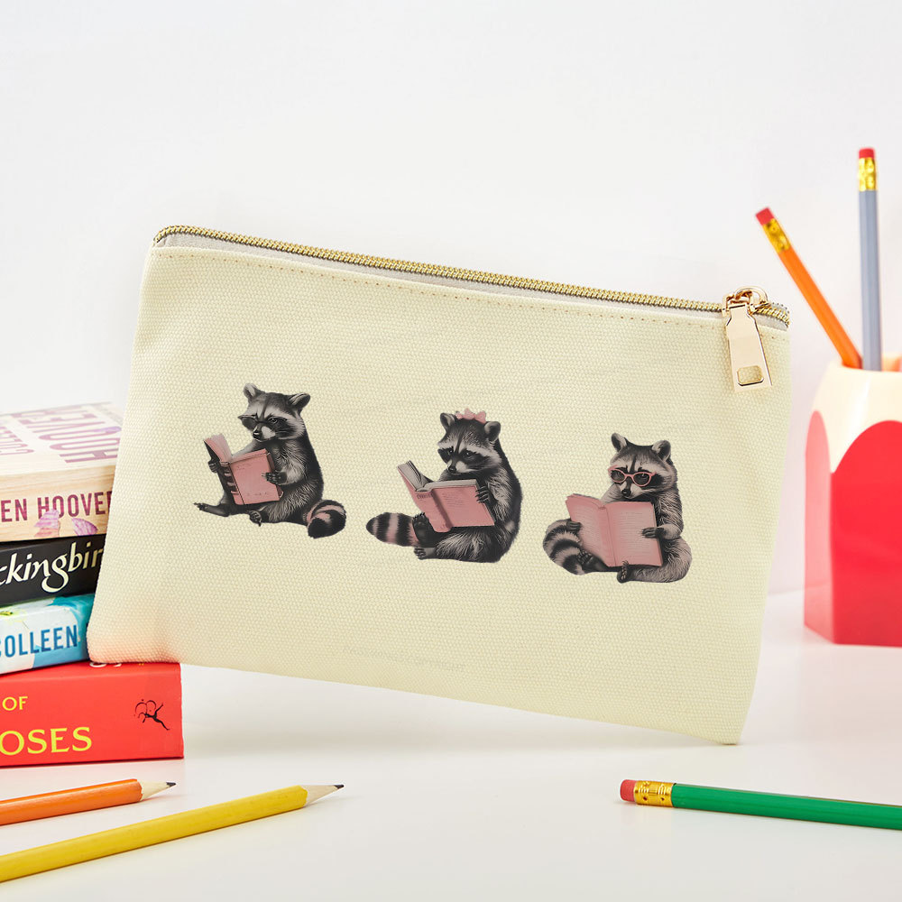 Pagewings Funny Raccoon Bookish Gift Pouch