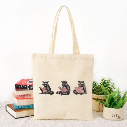 Pagewings Funny Raccoon Bookish Gift Tote Bag